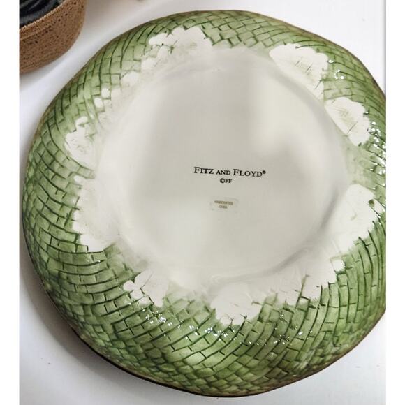 Fitz and Floyd Seasonal Cookie Jar Turkey in Pot of Gourds & Flowers LARGE EUC - Picture 8 of 10